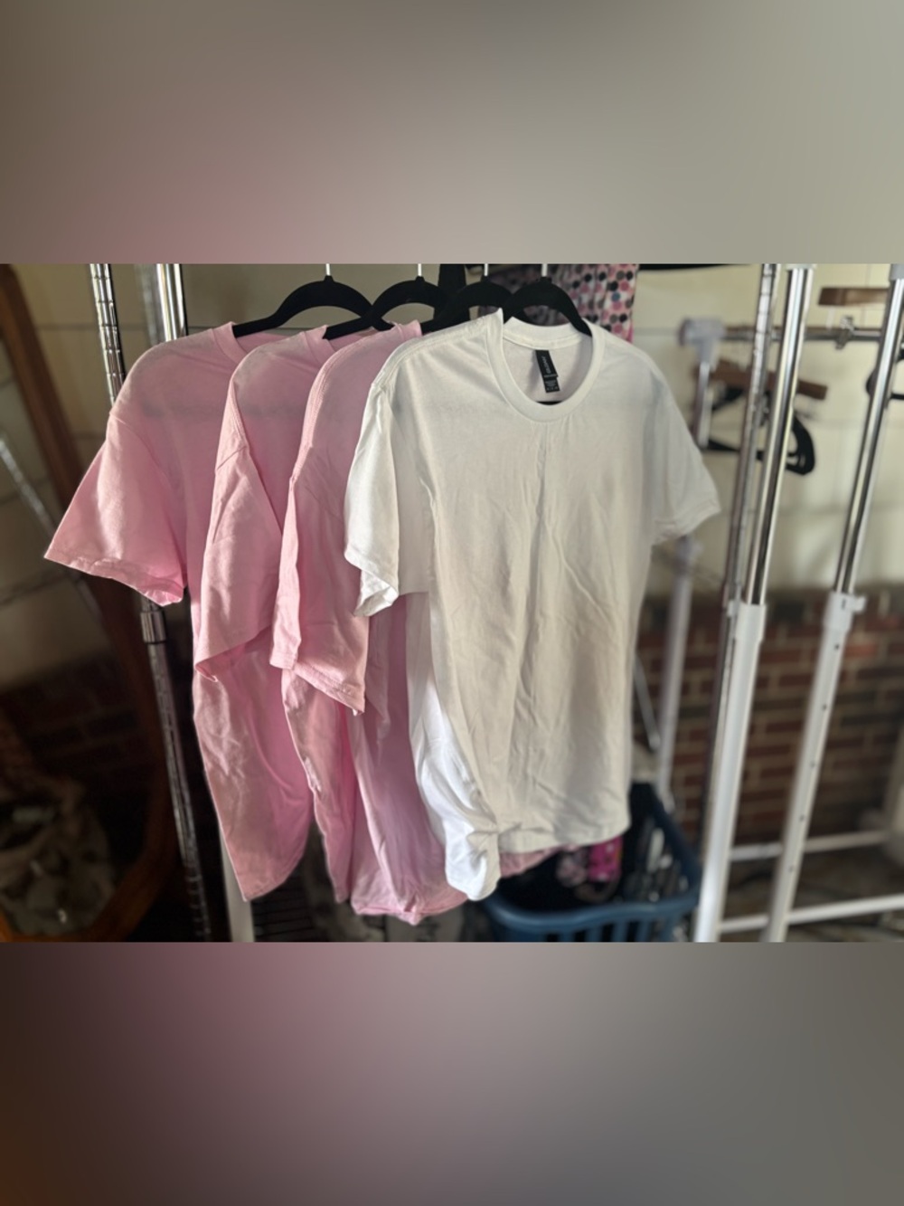 White & Pink Cotton Tee Bundle batch party shirts with dtf prints